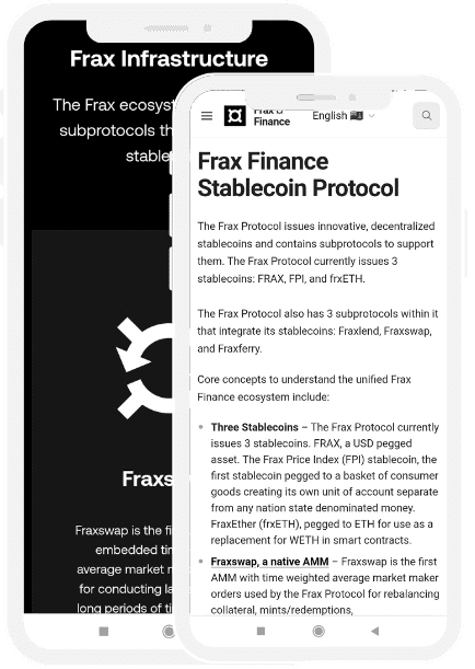 Frax Finance Client Requirement