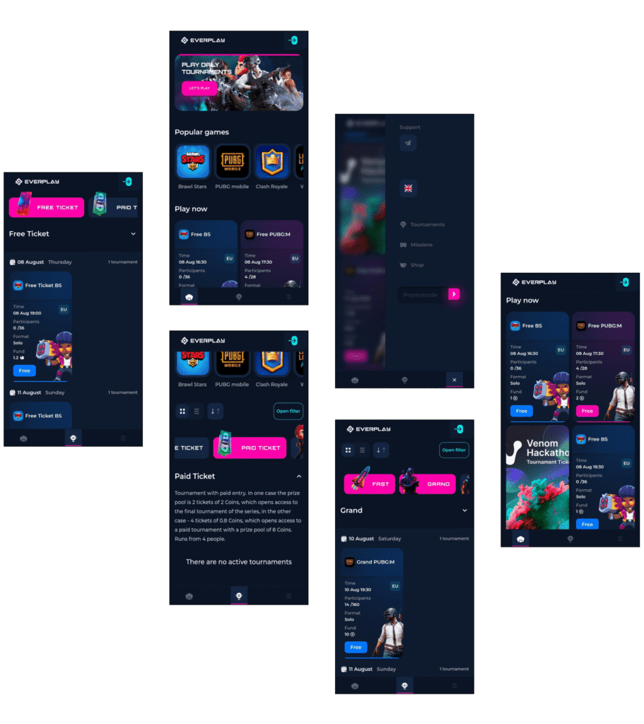 Everplay Development More Screens