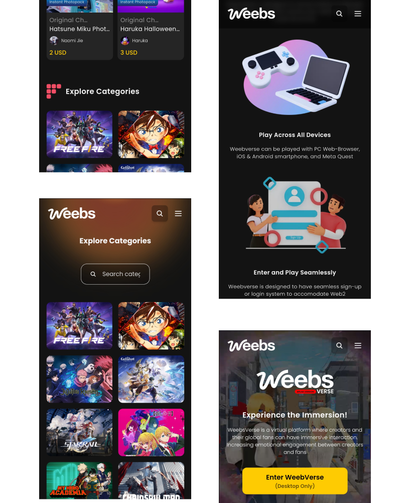 Weebs.App Challenges